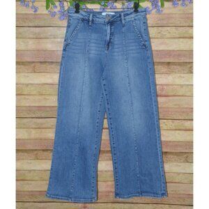 Mica Ladies Light Wash Wide Leg  Jeans Size 29 High Rise Stretch Casual Pockets